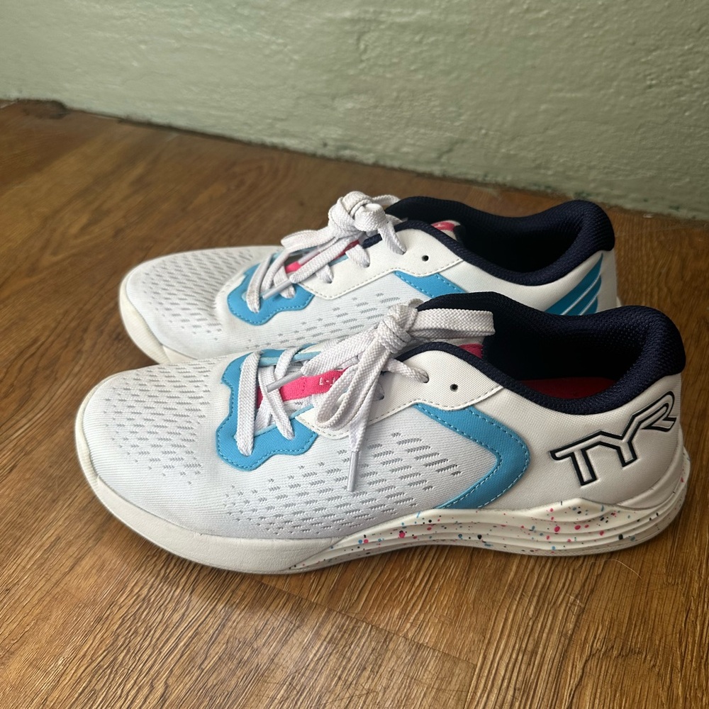 TYR White and Blue Athletic Shoes